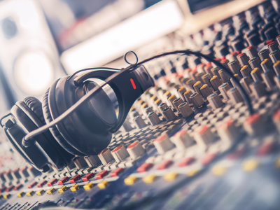 headphones on the best audio production board