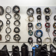 backline crews equipment hanging on a wall